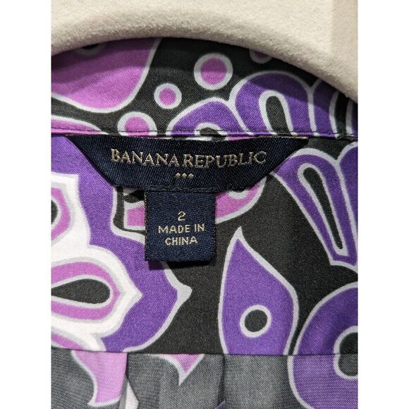 Banana Republic Retro Mod Print Short Sleeve Belted Button Front Shirt Dress, 2 - Picture 11 of 12